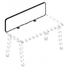 Экран настольный фронтальный тканевый для стола 160 Alta MT МР Б 866 BA36 фисташковый/металлокаркас белый