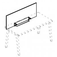 Экран настольный фронтальный для стола 180 с кабель-каналом Alta MT А4 Б 834 ВЛ вяз либерти/белый
