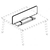 Экран для стола 160 настольный фронтальный тканевый Alta MT А4 Б 863 BA36 фисташковый/металлокаркас белый