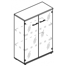 Шкаф средний со стеклянными прозрачными дверьми (топ ДСП) МР 9466 ВЛ/ВЛ вяз либерти/вяз либерти