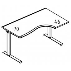 Стол эргономичный Классика на каркасе МL (2 скоса) правый МР А2 042.01 ВЛ вяз либерти/антрацит