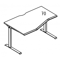 Стол эргономичный "Техно" на металлокаркасе МL (1 скос) левый МР А2 063.02 ВЛ вяз либерти/антрацит