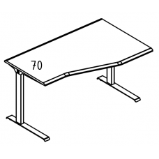 Стол эргономичный правый Техно на каркасе МL 2 скоса МР А2 066.01 ВЛ вяз либерти/антрацит
