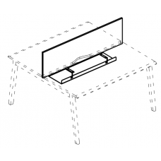Экран ДСП с широким кабель-каналом для стола 160 Alta MT МР Б 825 ВЛ вяз либерти/белый