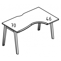 Стол Классика на каркасе МТ (1 скос) эргономичный правый Alta MT МР Б1Б 046.02 ВЛ вяз либерти/белый/вставка белая