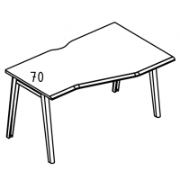 Стол эргономичный "Техно" на металлокаркасе МТ (1 скос) правый Alta MT МР Б1Б 064.02 ВЛ вяз либерти/белый/вставка белая