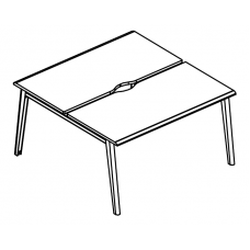 Рабочая станция на металлокаркасе МТ (1 скос) (2х160) Alta MT МР Б1Б 175.02 ВЛ вяз либерти/белый/вставка белая