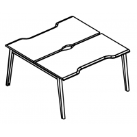 Рабочая станция Симметрия каркас МТ 1 скос (2х140) Alta MT МР Б1М 174.04 ВЛ вяз либерти/белый/вставка мокко