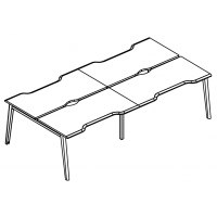 Рабочая станция Симметрия каркас МТ 1 скос (4х160) Alta MT МР Б1М 175.04-2 ВЛ вяз либерти/белый/вставка мокко