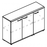 Шкаф низкий комбинированный закрытый (топ МДФ) МР 9354 ВЛ/ВЛ/ВЛ серия Alta вяз либерти/вяз либерти