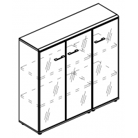 Шкаф средний комбинированный стекло в рамке (топ ДСП) МР 9490 ВЛ/ВЛ серия Alta вяз либерти/вяз либерти
