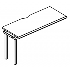 Секция рабочей станции на каркасе МТ 1 скос Alta MT МР Б1 005.02-1 ВЛ Б вяз либерти/белый/вставка белая