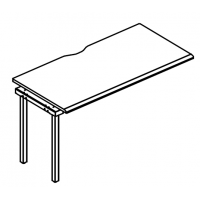 Секция рабочей станции на каркасе МТ (1 скос) Alta MT МР Б1 015.02-1 ВЛ Б вяз либерти/белый/вставка белая