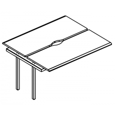 Секция стола на металлокаркасе МТ (1 скос) (2х160) Alta MT МР Б1 172.02-1 ВЛ Б вяз либерти/белый/вставка белая