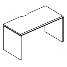 Стол письменный на каркасе ДСП (1 скос) МР ВЛ 011.02 ВЛ серия Alta вяз либерти/вяз либерти