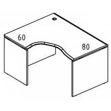 Стол эргономичный на каркасе ДСП (2 скоса) левый МР ВЛ 087.01 ВЛ серия Alta вяз либерти/вяз либерти
