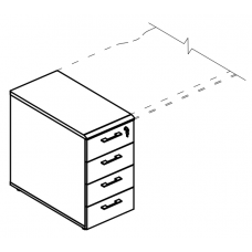 Тумба приставная 4-х ящичная с замком (1 скос) МР 9222 ВЛ/ВЛ/ВЛ вяз либерти/вяз либерти/вяз либерти