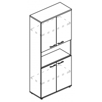 Шкаф для документов 4-х дверный с открытой нишей (топ ДСП) МР 9474 ВЛ/ВЛ/ВЛ вяз либерти/вяз либерти