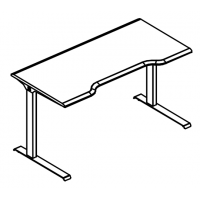 Стол эргономичный "Симметрия" на металлокаркасе МL (2 скоса) МР А2 016.03 ВЛ вяз либерти/антрацит