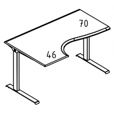 Стол эргономичный "Классика" на металлокаркасе МL (2 скоса) левый МР А2 045.01 ВЛ вяз либерти/антрацит