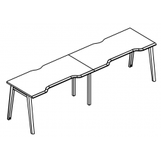 Рабочая станция Симметрия опоры МТ 1 скос (2х140) Alta MT МР Б1М 014.04-2 ВЛ вяз либерти/белый/вставка мокко