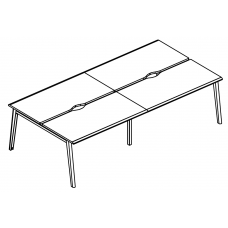 Рабочая станция на каркасе МТ 1 скос (4х160) Alta MT МР Б1Б 175.02-2 ВЛ вяз либерти/белый/вставка белая
