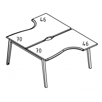 Рабочая станция Классика на каркасе МТ 1 скос (2х120) Alta MT МР Б1Б 183.02 ВЛ вяз либерти/белый/вставка белая
