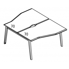 Рабочая станция "Техно" на металлокаркасе МТ (1 скос) (2х140) Alta MT МР Б1М 190.02 ВЛ вяз либерти/белый/вставка мокко