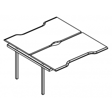 Секция стола Симметрия каркасе МТ 1 скос (2х140) Alta MT МР Б1 177.04-1 МП Б мокко премиум/белый/вставка белая