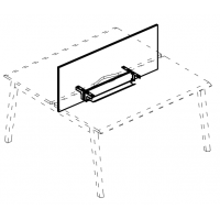 Экран фронтальный для стола 180 с двумя кабель-каналами Alta MT А4 Б 849 ВЛ вяз либерти/белый