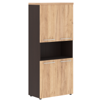 Шкаф с 2-мя комплектами глухих малых дверей и топом ALTO AHC 85.4, Дуб Бофорд/Венге Магия