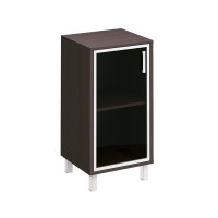 Шкаф для документов левый, дверь в алюминиевой раме Born 411-813 ВГ, венге