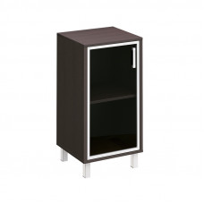 Шкаф для документов левый, дверь в алюминиевой раме Born 411-813 ВГ, венге