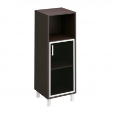 Шкаф для документов правый, дверь в алюминиевой раме + ниша Born 421-816 ВГ, венге