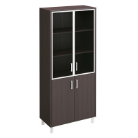 Шкаф двери стеклянные в алюминиевой рамке ДСП без замка Born 430-822 ВГ, венге