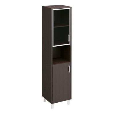 Шкаф левый стекло в раме + ДСП без замка + ниша Born 431-819 ВГ, венге