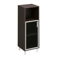 Шкаф для документов левый, дверь в алюминиевой раме + ниша Born 421-815 ВГ, венге