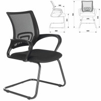 Кресло для приемных и переговорных BRABIX Fly CF-100, черное