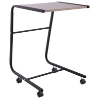 Стол BRABIX Smart CD-012, 500х580х750 мм, ЛОФТ, на колесах, металл/ЛДСП дуб, каркас черный