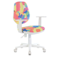 Кресло BRABIX Fancy MG-201W, с подлокотниками, пластик белый, с рисунком Abstract