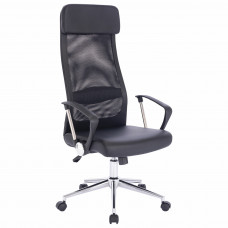 Кресло офисное BRABIX Flight R EX-541, хром, экокожа, сетка, черное