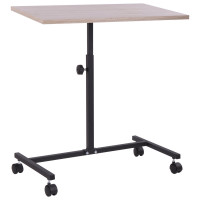 Стол BRABIX Smart CD-015, 600х380х670-880 мм, ЛОФТ, регулируемый, колеса, металл/ЛДСП дуб, каркас черный