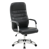 Кресло офисное BRABIX Stark EX-547, экокожа, хром, черное