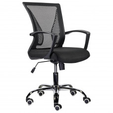 Кресло BRABIX Wings MG-304, пластик черный, хром, сетка, черное