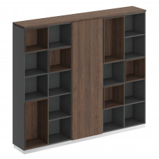 Шкаф комбинированный (открытый - одежда узкий - открытый) Bravo БР СИ 304 ДГ АР ДГ дуб гладстоун/антрацит премиум/дуб гладстоун