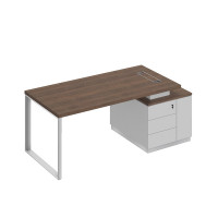 Стол руководителя на опорной тумбе (левый/правый) Bravo БР 105 ДГ БП БП дуб гладстоун/белый премиум/белый премиум