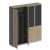 Шкаф комбинированный (документы со стеклом - одежда с дополнением) Bravo БР СИ 312 ДС АР ДС/ХР дуб гладстоун светлый/антрацит премиум/дуб гладстоун светлый