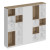 Шкаф комбинированный (открытый - одежда узкий - открытый) Bravo БР СИ 304 ДС БП БП дуб гладстоун светлый/белый премиум/белый премиум