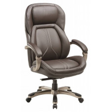 Кресло руководителя Бюрократ T-9919 коричневый рец.кожа/кожзам крестовина пластик пластик золото