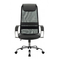 Кресло руководителя Бюрократ CH-608SL черный TW-01 TW-11 искусст.кожа/сетка/ткань с подголов. кресто